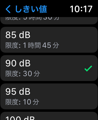 しきい値をタップする
