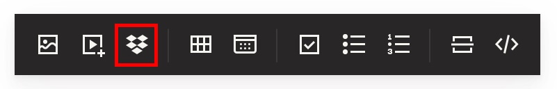 Dropboxファイルを挿入