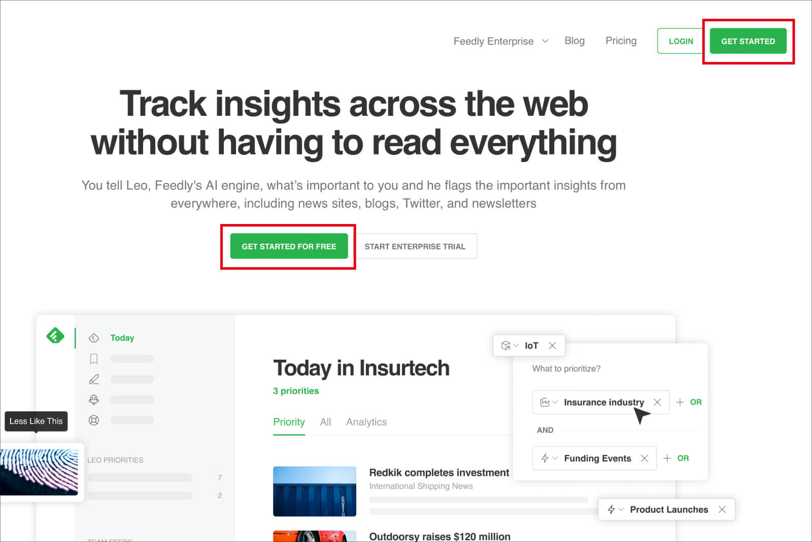 「GET STARTED」から登録を開始